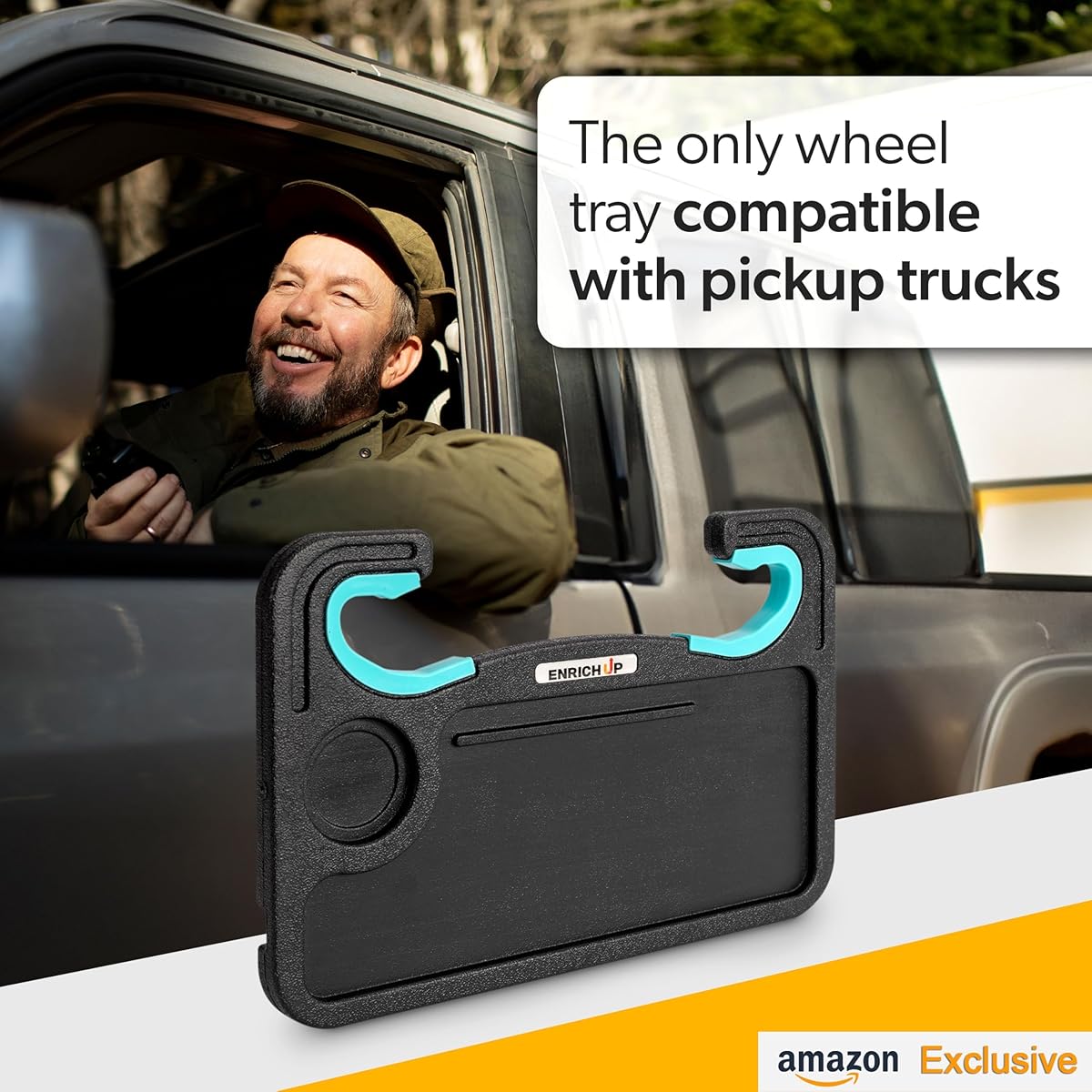 2-in-1 Car Steering Wheel Tray - Steering Wheel Desk for Laptop Multipurpose Car Table for