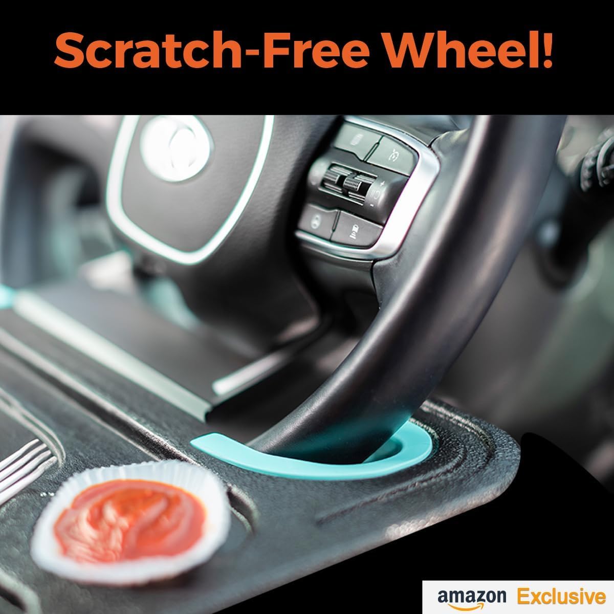 2-in-1 Car Steering Wheel Tray - Steering Wheel Desk for Laptop Multipurpose Car Table for