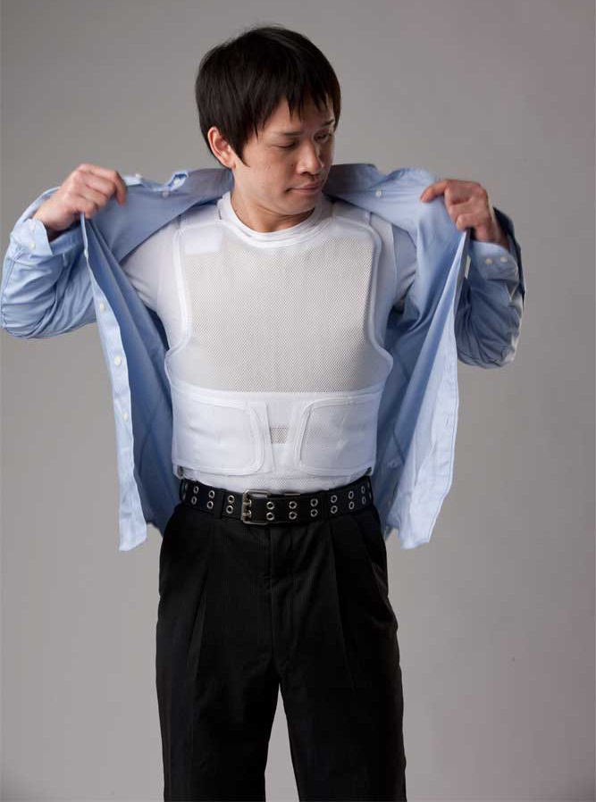 防弾 防刃ベスト 両対応 Lサイズ ブラック/ホワイト LI210プラス 3AL1-M-WH チョッキ 護身 用品 グッズ 用具 セーフティー 自己 防衛 ベスト 防犯 護身用 パネル