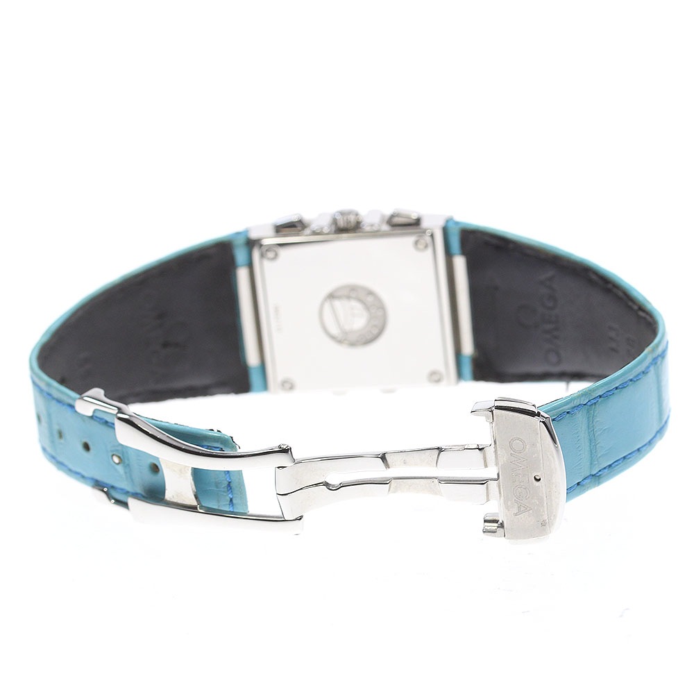 オメガ OMEGA 1841.76.61 コンステレーション クアドラ 4Pダイヤ クロノグラフ クォーツ レディース 箱・保証書付き_831650【中古】