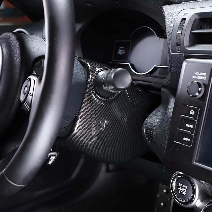 トヨタ GR86 ZN8 スバル BRZ ZD8 2022 2023に対応 ハンドルカバー ステアリングホイールカバー インテリアパネル 保護カバー ステアリングパネル (カーボン柄)