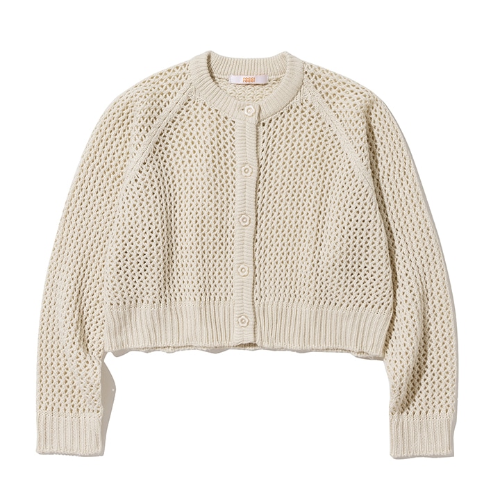 [rocci rocci] Flower Button Net Cardigan