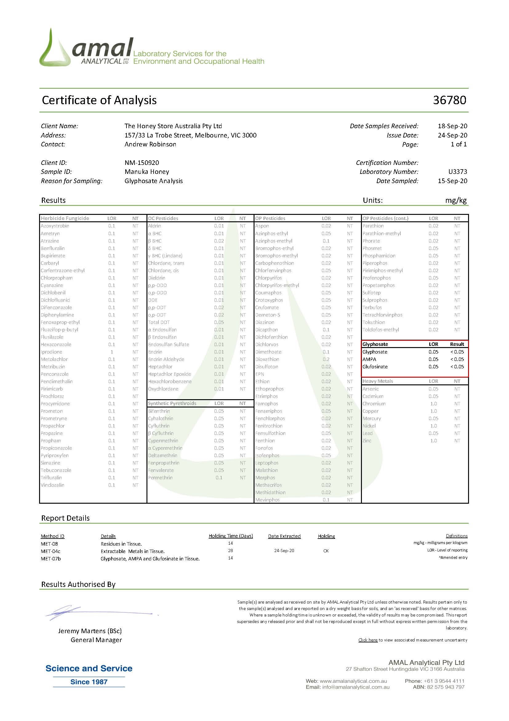 奇跡の蜂蜜マヌカハニーMGO250+500ｇ2個セット　送料込み　除草剤検査済み　無添加 天然蜂蜜