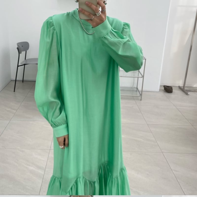 2color レディース ワンピース ピンク グリーン 大人可愛い きれいめ 大人 上品 おしゃれ