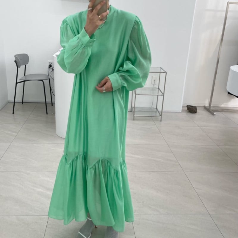 2color レディース ワンピース ピンク グリーン 大人可愛い きれいめ 大人 上品 おしゃれ