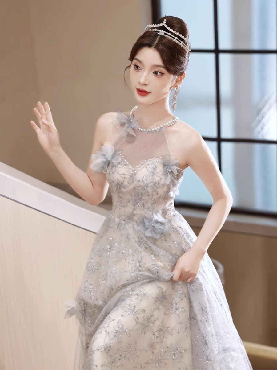 ハングネックイブニングドレス 2024 ボーカルアート試験ディナーホスト感 ハングネックイブニングドレス 2024 ボーカルアート試験ディナーホスト感