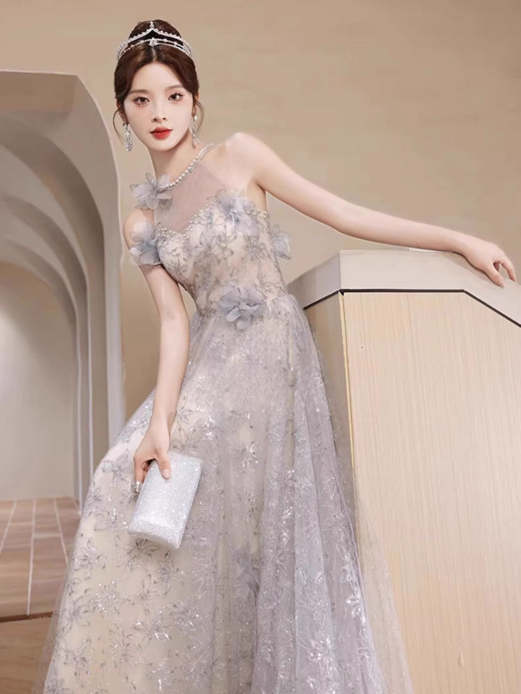 ハングネックイブニングドレス 2024 ボーカルアート試験ディナーホスト感 ハングネックイブニングドレス 2024 ボーカルアート試験ディナーホスト感