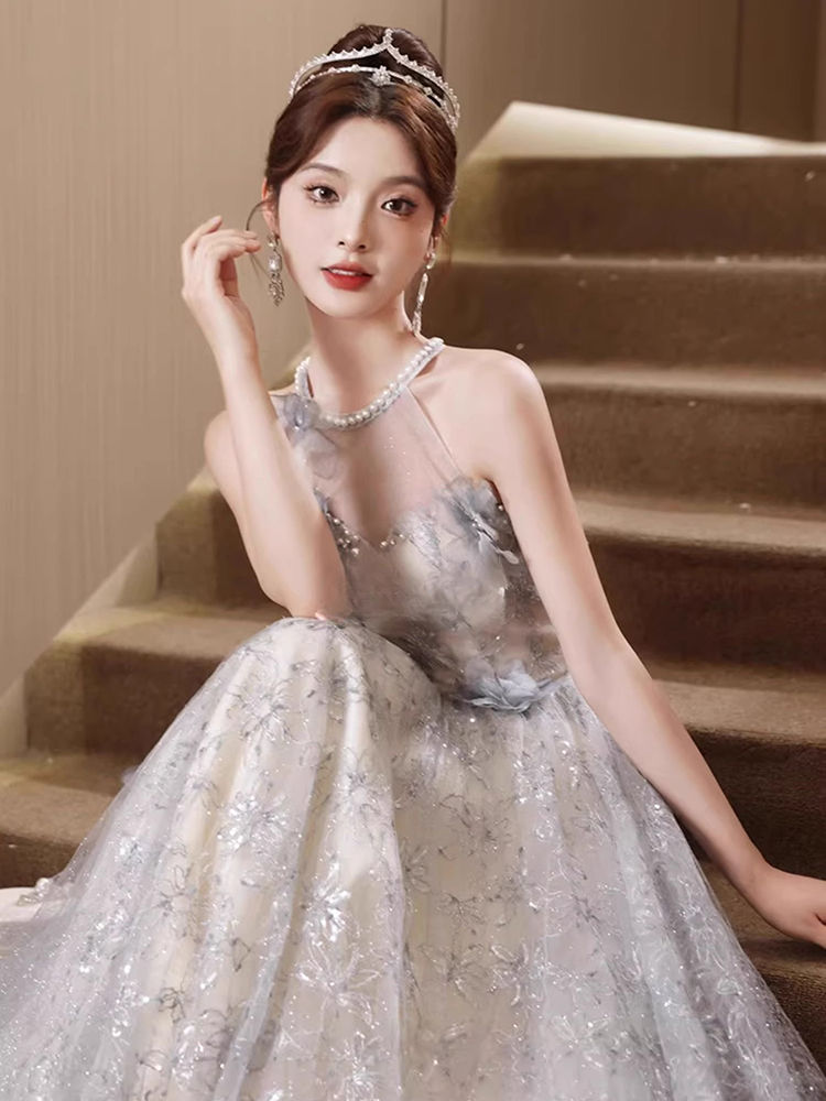 ハングネックイブニングドレス 2024 ボーカルアート試験ディナーホスト感 ハングネックイブニングドレス 2024 ボーカルアート試験ディナーホスト感