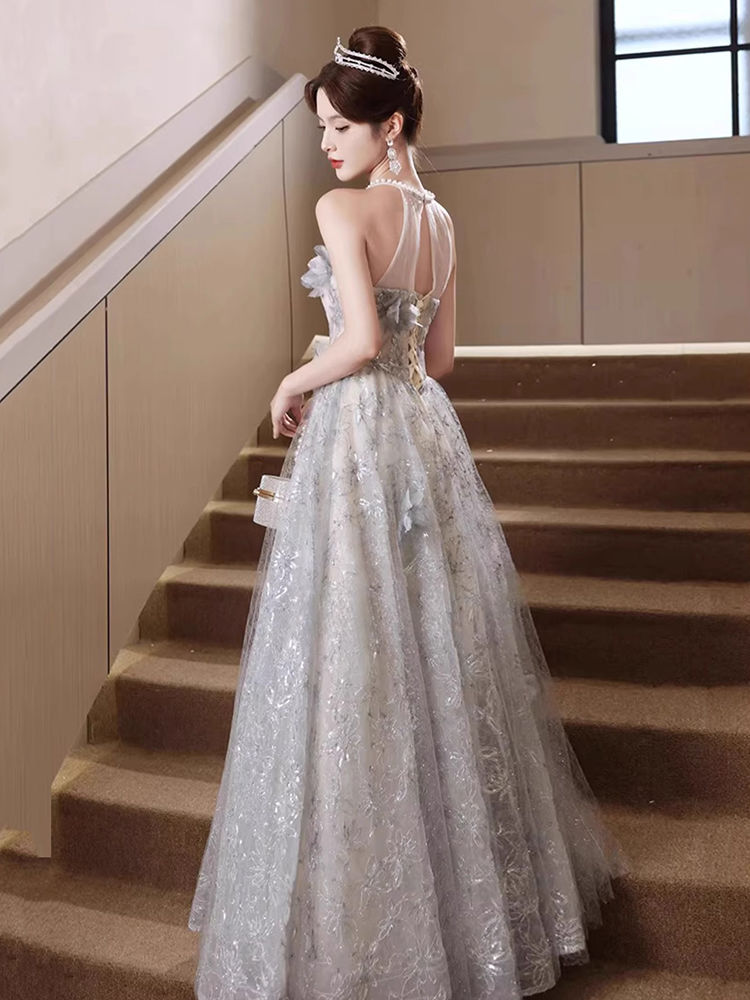 ハングネックイブニングドレス 2024 ボーカルアート試験ディナーホスト感 ハングネックイブニングドレス 2024 ボーカルアート試験ディナーホスト感