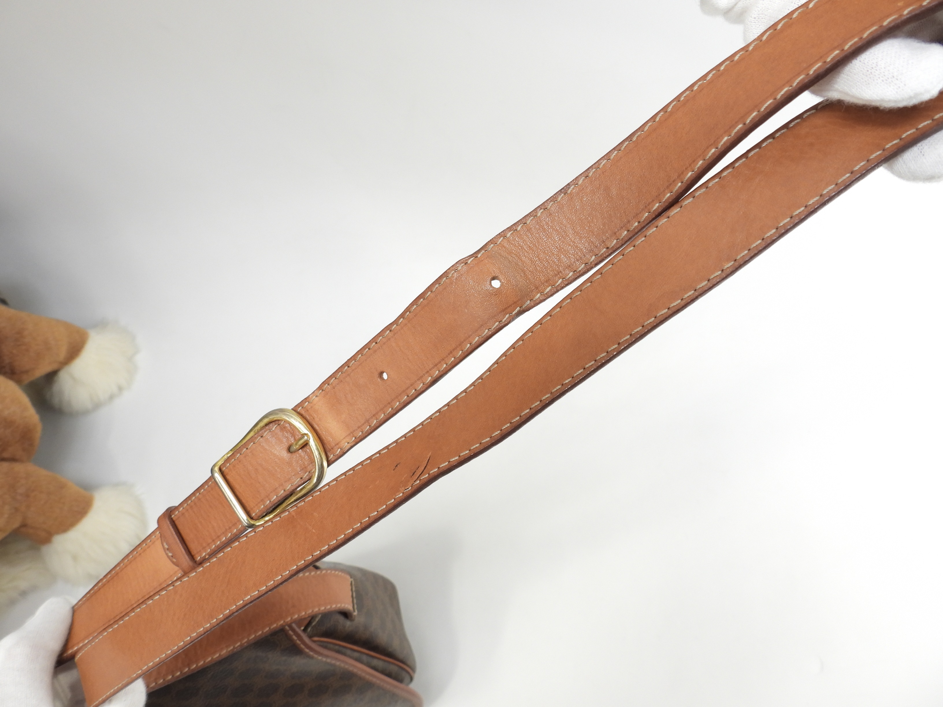 セリーヌ ポシェット トリオンフ マカダム茶 クロスボディバッグ ロゴエンブレム革@M14 4 セリーヌ ポシェット トリオンフ マカダム茶 クロスボディバッグ ロゴエンブレム革@M14 4