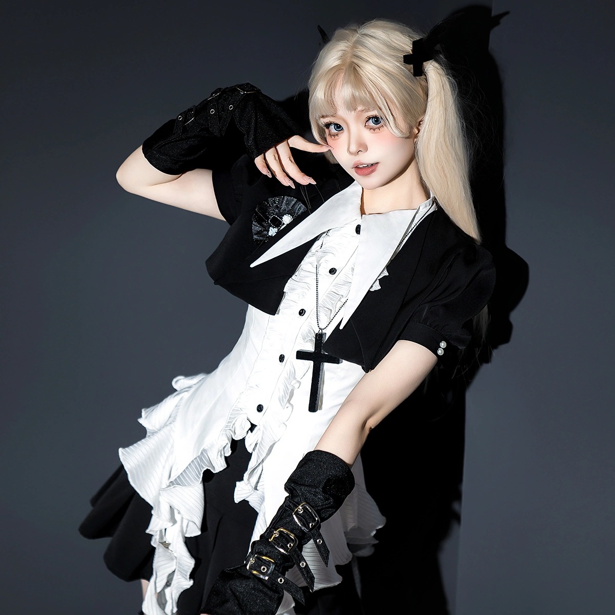 【フルセット】砕宝石lolitaシャツハーフスカート甘酷亜文化パンクロリータセット 【フルセット】砕宝石lolitaシャツハーフスカート甘酷亜文化パンクロリータセット