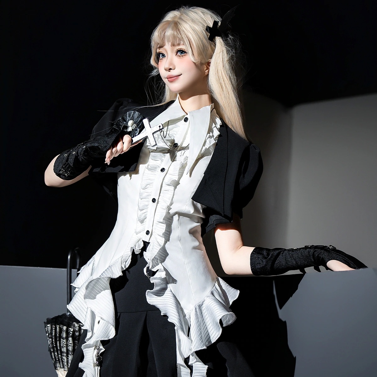 【フルセット】砕宝石lolitaシャツハーフスカート甘酷亜文化パンクロリータセット 【フルセット】砕宝石lolitaシャツハーフスカート甘酷亜文化パンクロリータセット