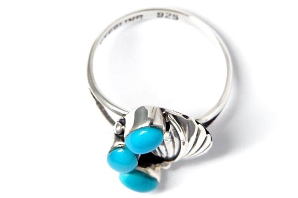 インディアンジュエリー リング 天然石 ターコイズ 3ポイント リーフ 葉 メンズ シルバー925 インディアンジュエリー リング 天然石 ターコイズ 3ポイント リーフ 葉 メンズ シルバー925