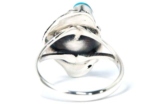 インディアンジュエリー リング 天然石 ターコイズ 3ポイント リーフ 葉 メンズ シルバー925 インディアンジュエリー リング 天然石 ターコイズ 3ポイント リーフ 葉 メンズ シルバー925