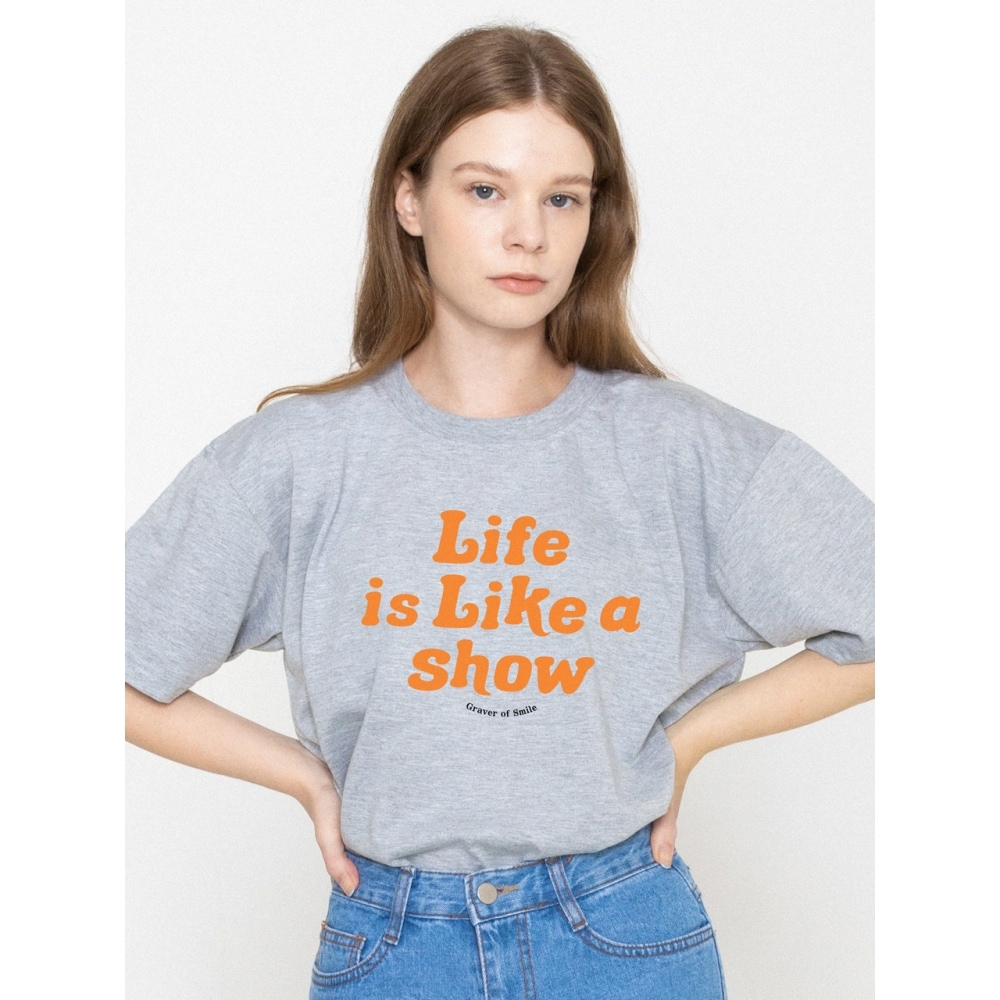 グレイバービッグライフスマイルロゴ半袖Tシャツ 5COLOR