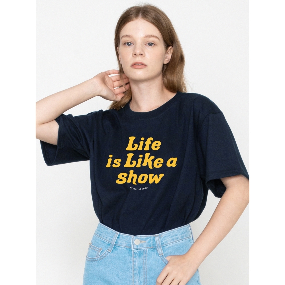 グレイバービッグライフスマイルロゴ半袖Tシャツ 5COLOR
