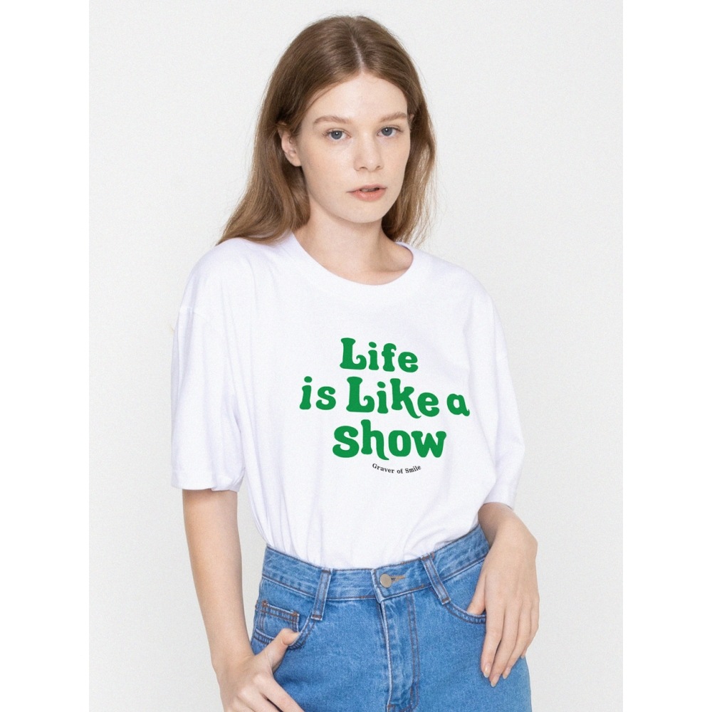 グレイバービッグライフスマイルロゴ半袖Tシャツ 5COLOR