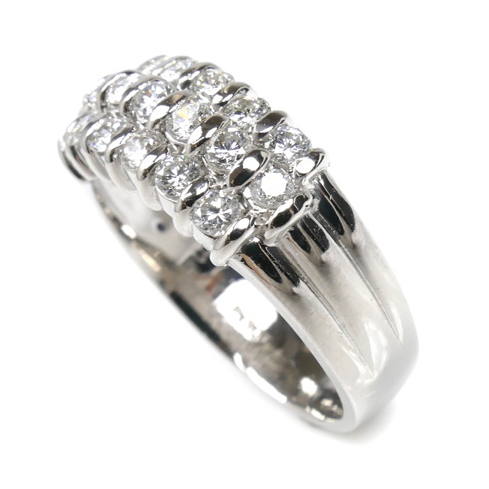 Pt900プラチナ ダイヤ リング・指輪 ダイヤモンド0.87ct 15号 9.1g レディース 中古 Pt900プラチナ ダイヤ リング・指輪 ダイヤモンド0.87ct 15号 9.1g レディース 中古