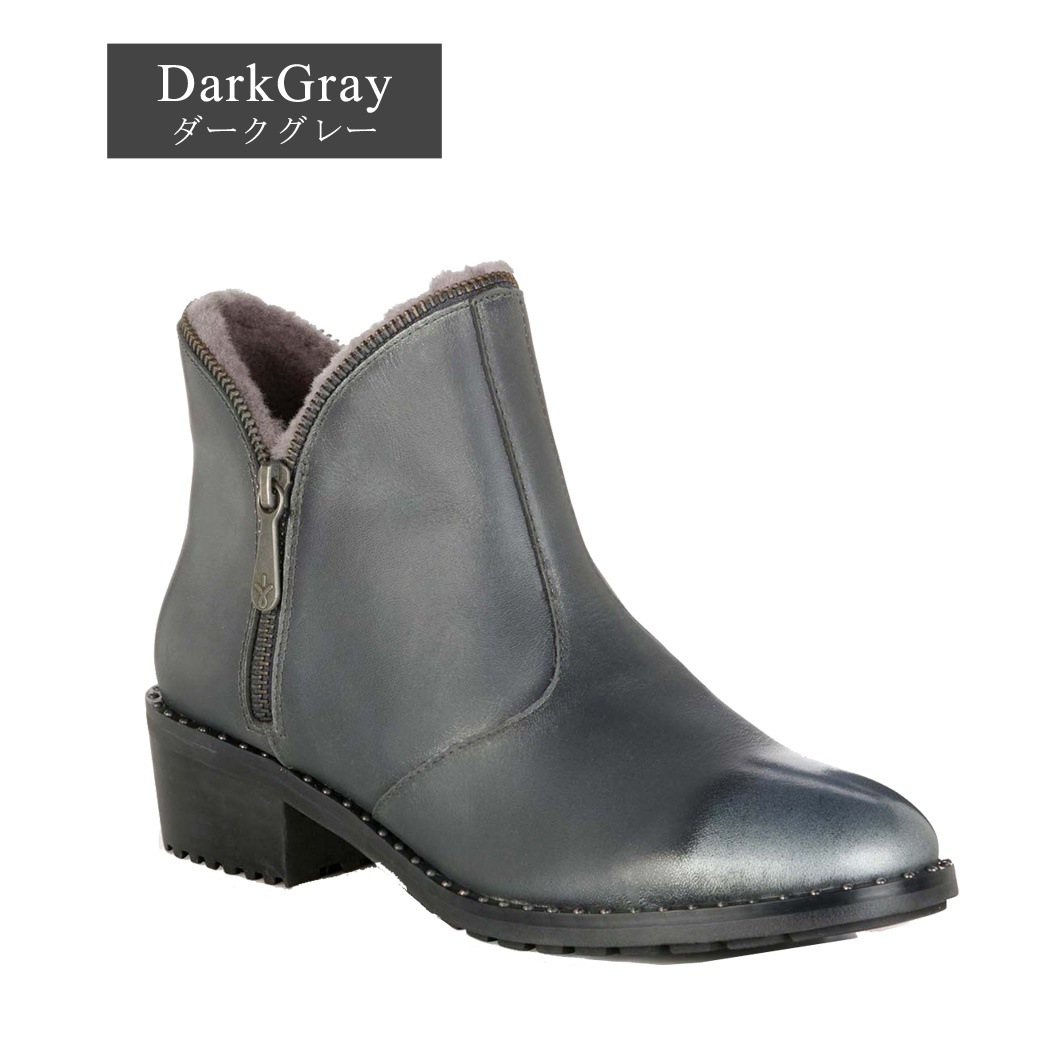 EMU Austraria 正規品 アンクル ブーツ Harwood レディース 1点 ボア 秋冬 サイドジップ ローヒール 女性用 カジュアル フォーマル 通気性あり 防風 防寒 防水 撥水