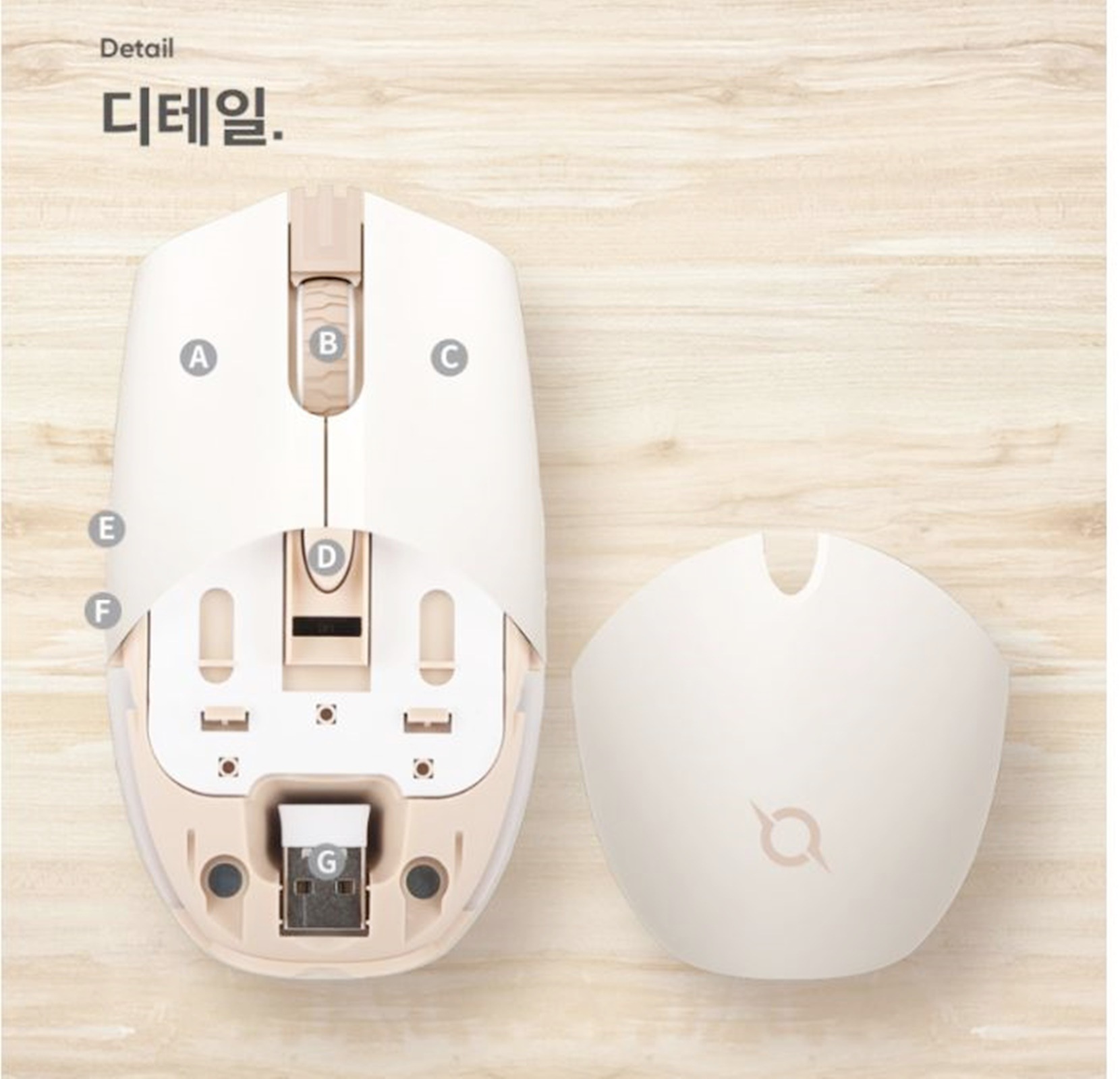 COX CM91W RGB/ワイヤレス/ゲーミング マウス/専門家向け/10000DPI PMW3325-クリーム ベージュ