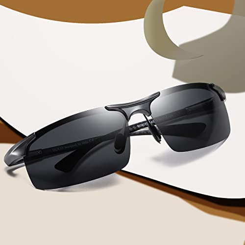 [DUCO] サングラス メンズ 大きいサイズ 偏光 サングラス スポーツ UV400 へんこう さんぐらす 大きな顔に向け 高級炭素繊維素材 超軽量 運転／自転車／釣り／ランニング／ゴルフ用 827