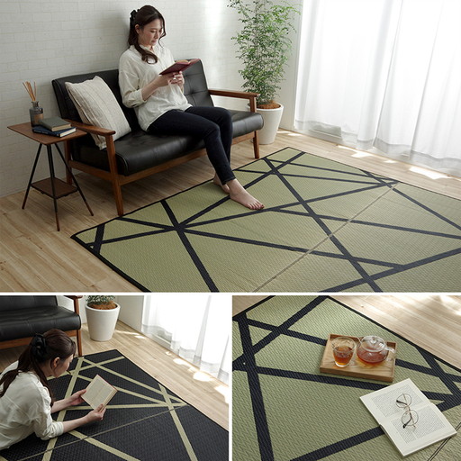 い草 ラグマット [約191x250cm ナチュラル] 抗菌 防臭 調湿効果 弾力性 耐久性 ウレタ