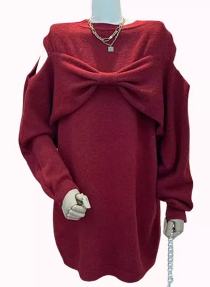 レディース ワンピース ニット プルオーバー ニットワンピ ミニ ショート 長袖 ラウンドネック オフショルダー 肌見せ 肩出し リボン ウール かわいい カジュアル おしゃれ こなれ感 ガーリー レディース ワンピース ニット プルオーバー ニットワンピ ミニ ショート 長袖 ラウンドネック オフショルダー 肌見せ 肩出し リボン ウール かわいい カジュアル おしゃれ こなれ感 ガーリー