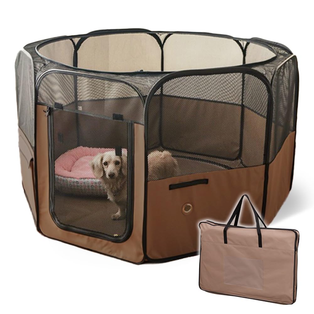 アイリスオーヤマ 犬 サークル ペット サークル 折りたたみ アウトドア 防災 ブラウン 中型犬用 幅126×奥行126×高さ72cm アイリスオーヤマ 犬 サークル ペット サークル 折りたたみ アウトドア 防災 ブラウン 中型犬用 幅126×奥行126×高さ72cm