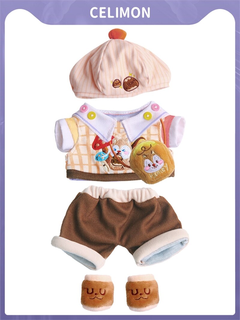 韓国ファッション 20cmミニ洋服ぬいぐるみ用ドールウェアイドル衣装かわいいオシャレぬいぐるみ用服 日常服人形 アイドル衣装 可愛い セット