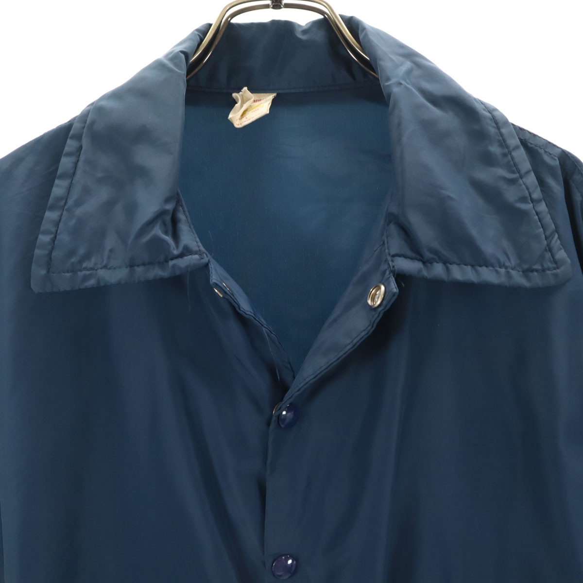 70s ヴィンテージ USA製 金タグ ナイロンジャケット L ブルー コーチジャケット メンズ 古着 70s ヴィンテージ USA製 金タグ ナイロンジャケット L ブルー コーチジャケット メンズ 古着