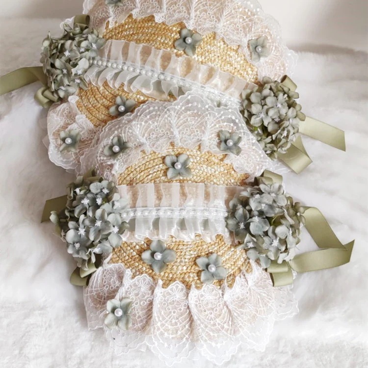 ボンネット平麦わら帽子日焼け止め麦わら帽子ロリータ森牧歌クラ平帽子帽子 母の日