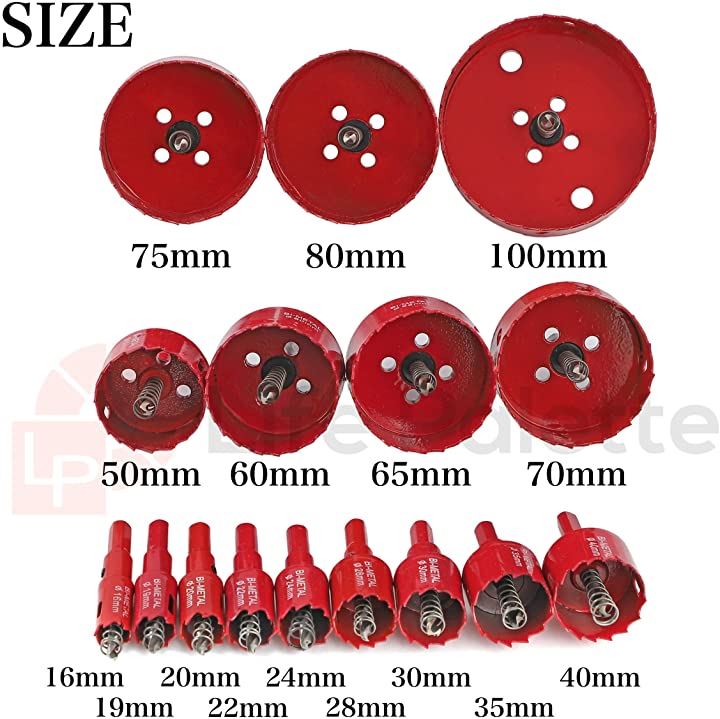 互換品 バイメタル ホールソー ホルソー セット 穴あけ 切削 木工 工具 工具ケース付き
