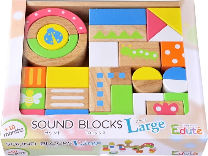 SOUND ブロックス Large エデュテ 音のなる 積み木 サウンドブロックス ラージ 28ピース 10ヶ月 1歳 2歳 木製 知育 安全 パズル こども 男の子 女の子 木製 edute 子供