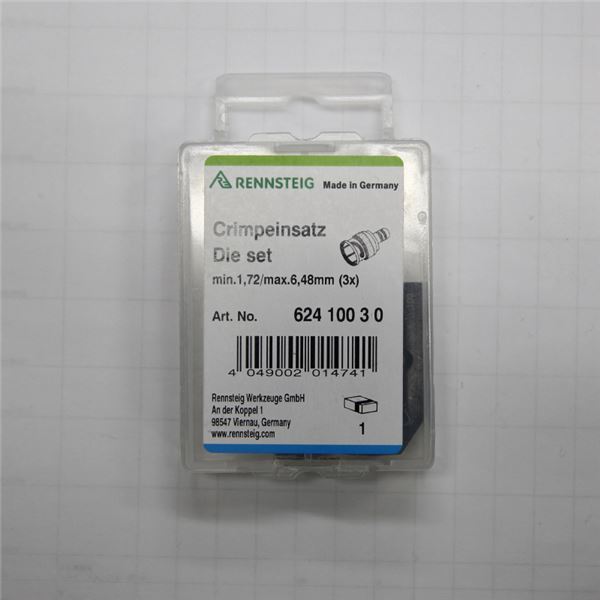 【新品】RENNSTEIG（レンシュタイグ） 624 100 3 0 クリンピングダイス 624 100[BNCコネクタ］ 624 100 3 0 クリンピングダイス [BNCコネクタ] 1個 RENNSTEIG
