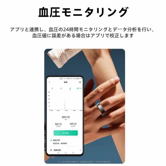 スマートリング 健康管理 日本製センサー心拍数 血中酸素 睡眠 実用的 5ATMM防水 Android/iPhone対応 全9サイズ プレゼント 敬老の日 23