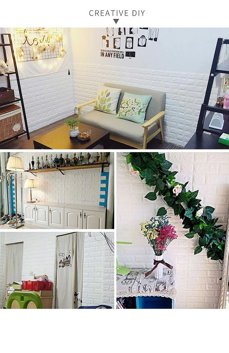 100cmX10m 壁紙クッション シート レンガ調 クッションレンガ クッションブリック DIY シール壁紙 おしゃれ 北欧 3D立体 壁紙 貼る 発泡スチロール グレー