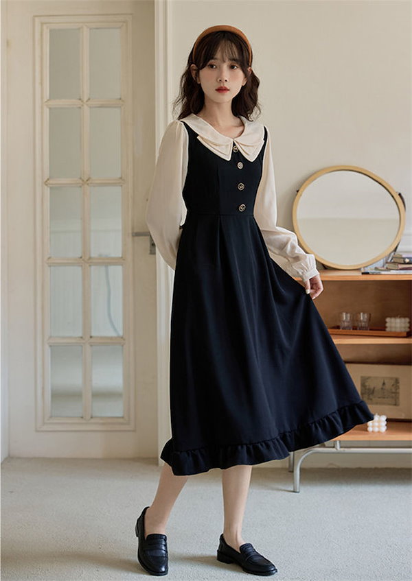 Qoo10] S M L レディース ワンピース レト