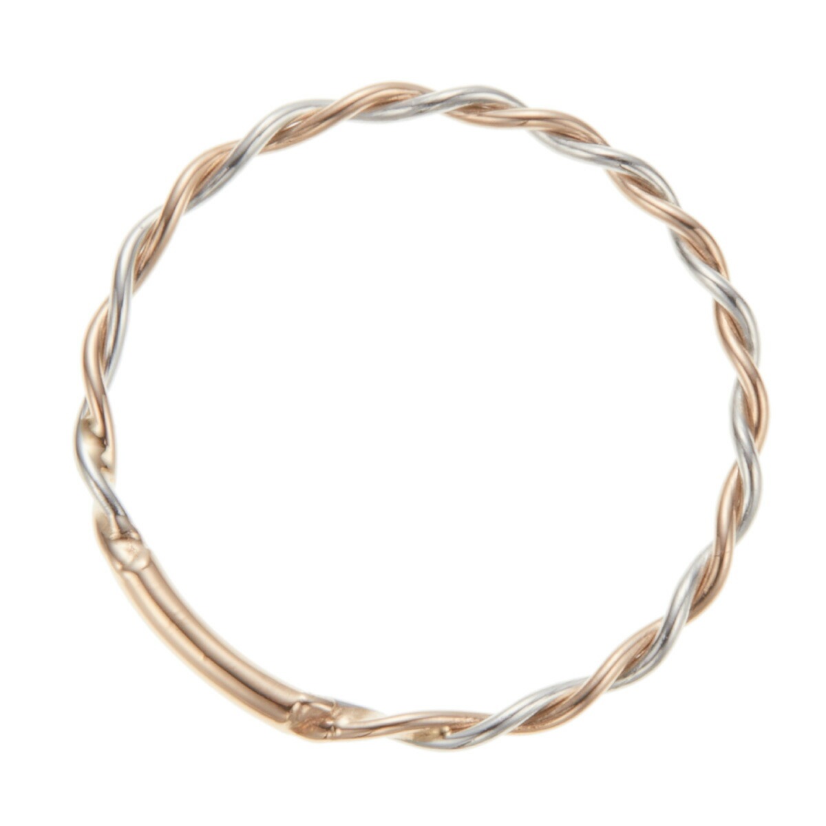 リング プラチナ pt900 K18 ツイスト ひねり ねじり 華奢 細身 細い お肌に優しい 上品