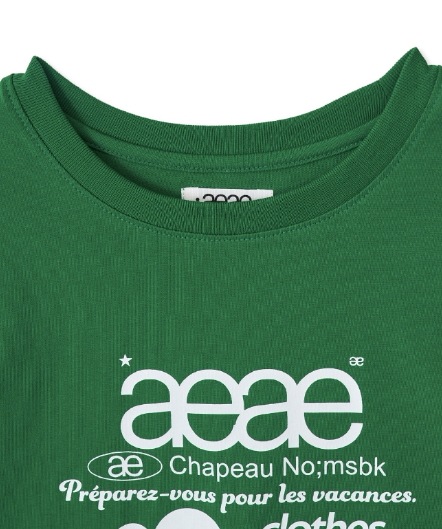 【aeae】 WEB LOGO CROP T-SHIRTS : GREEN
