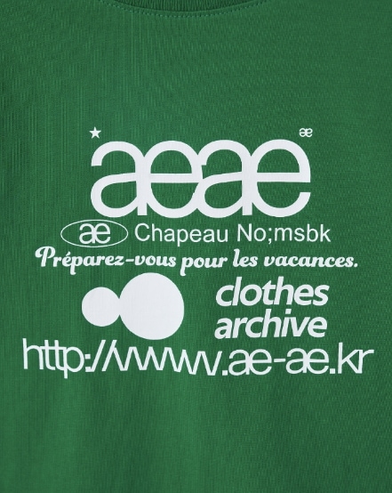 【aeae】 WEB LOGO CROP T-SHIRTS : GREEN