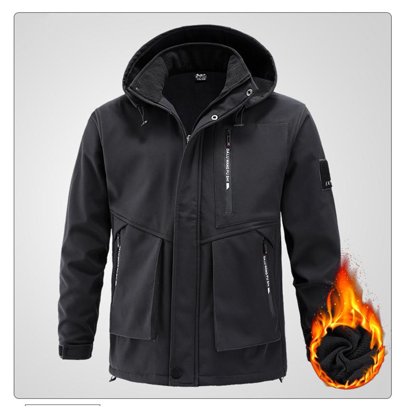 作業着 メンズ ジャージ セットアップ 上下セット マウンテンパーカー 冷え対策 ウエストゴム ベルト使用可能 裏起毛 暖かい 登山 アウトドア