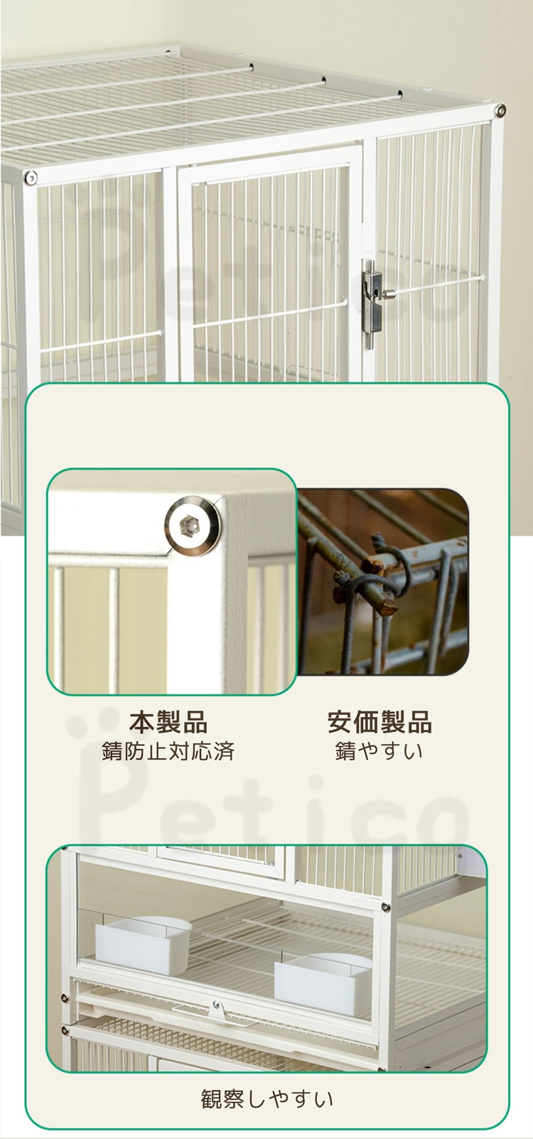 Qoo10] 鳥用 ケージ 鳥かご キャスター付き イ
