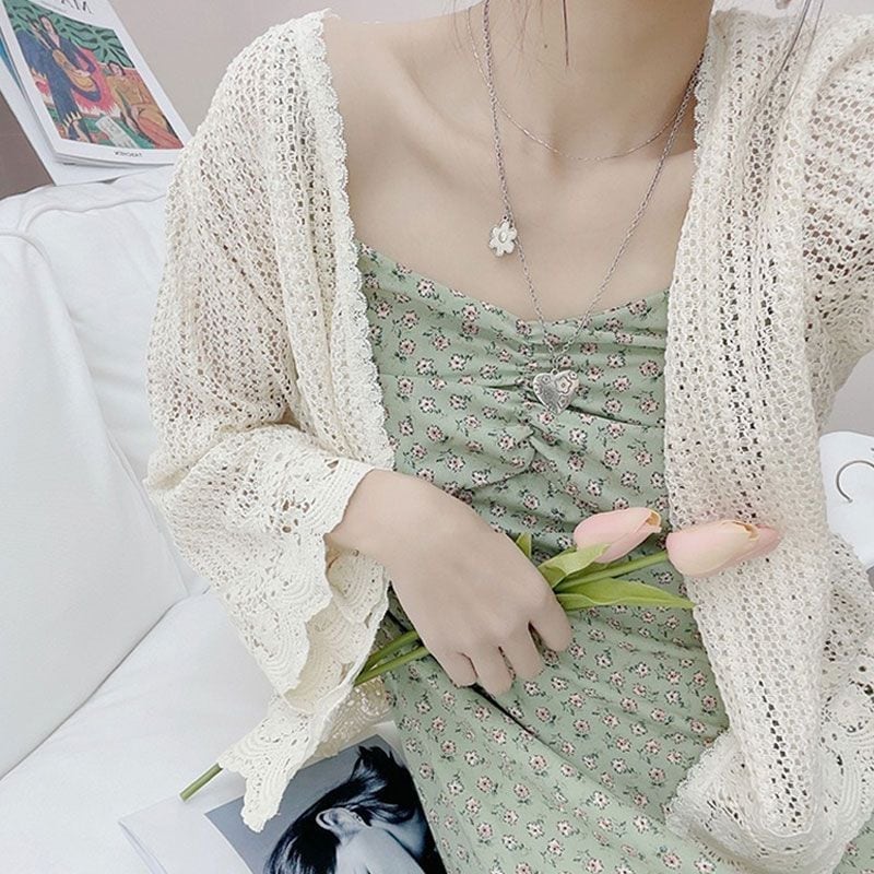 カーディガン ニットカーディガンフレアスリーブゆったり日よけカットソー透かしストールショート丈薄手 紫外線対策トップス夏 カーディガン ニットカーディガンフレアスリーブゆったり日よけカットソー透かしストールショート丈薄手 紫外線対策トップス夏