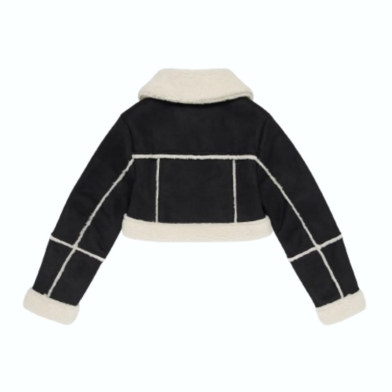 HENNIT Crop Mustang (Black) クロップムートン STAYC ステイシーシウン韓国 女子アイドル 着用 HENNIT Crop Mustang (Black) クロップムートン STAYC ステイシーシウン韓国 女子アイドル 着用