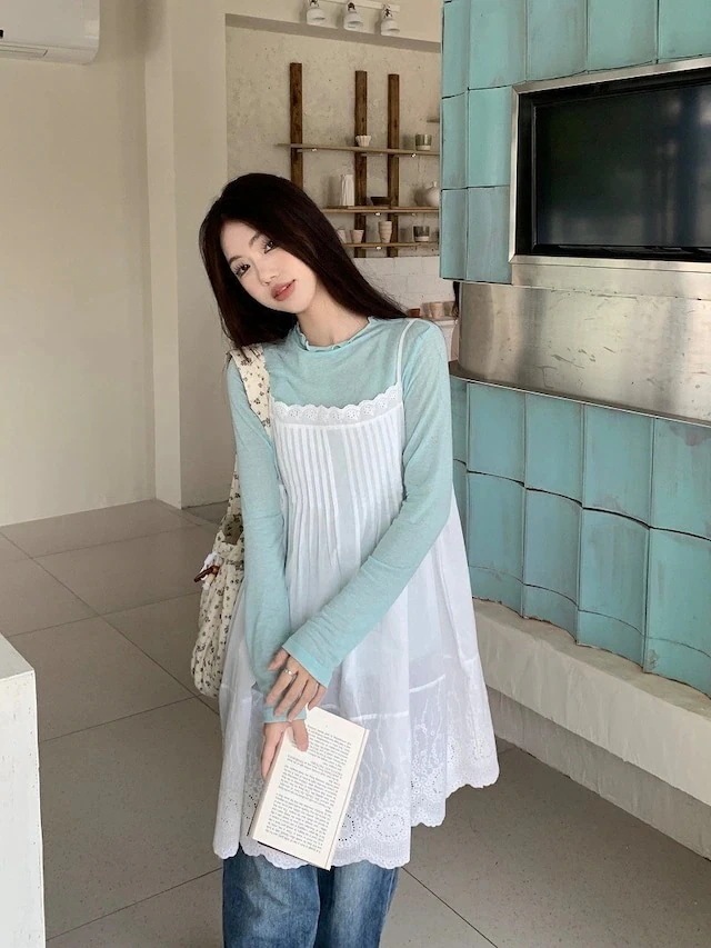 キャミワンピース 膝丈 ジャンパースカート ジャンスカ ノースリーブ キャミソール Aライン レース 透かし彫り 白 ホワイト 春 韓国ファッション レディース おしゃれ かわいい ガーリ ワンピース キャミワンピース 膝丈 ジャンパースカート ジャンスカ ノースリーブ キャミソール Aライン レース 透かし彫り 白 ホワイト 春 韓国ファッション レディース おしゃれ かわいい ガーリ ワンピース