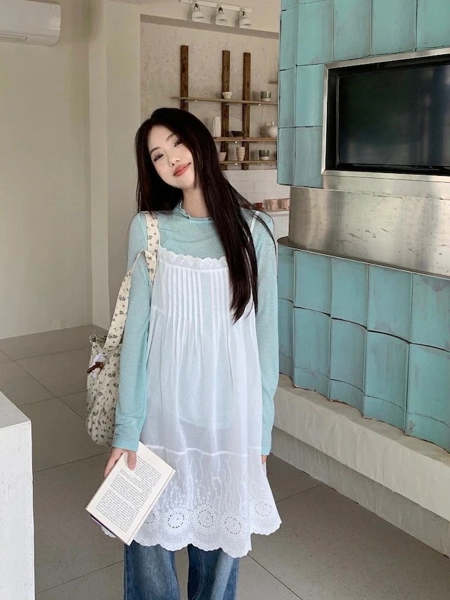 キャミワンピース 膝丈 ジャンパースカート ジャンスカ ノースリーブ キャミソール Aライン レース 透かし彫り 白 ホワイト 春 韓国ファッション レディース おしゃれ かわいい ガーリ ワンピース キャミワンピース 膝丈 ジャンパースカート ジャンスカ ノースリーブ キャミソール Aライン レース 透かし彫り 白 ホワイト 春 韓国ファッション レディース おしゃれ かわいい ガーリ ワンピース