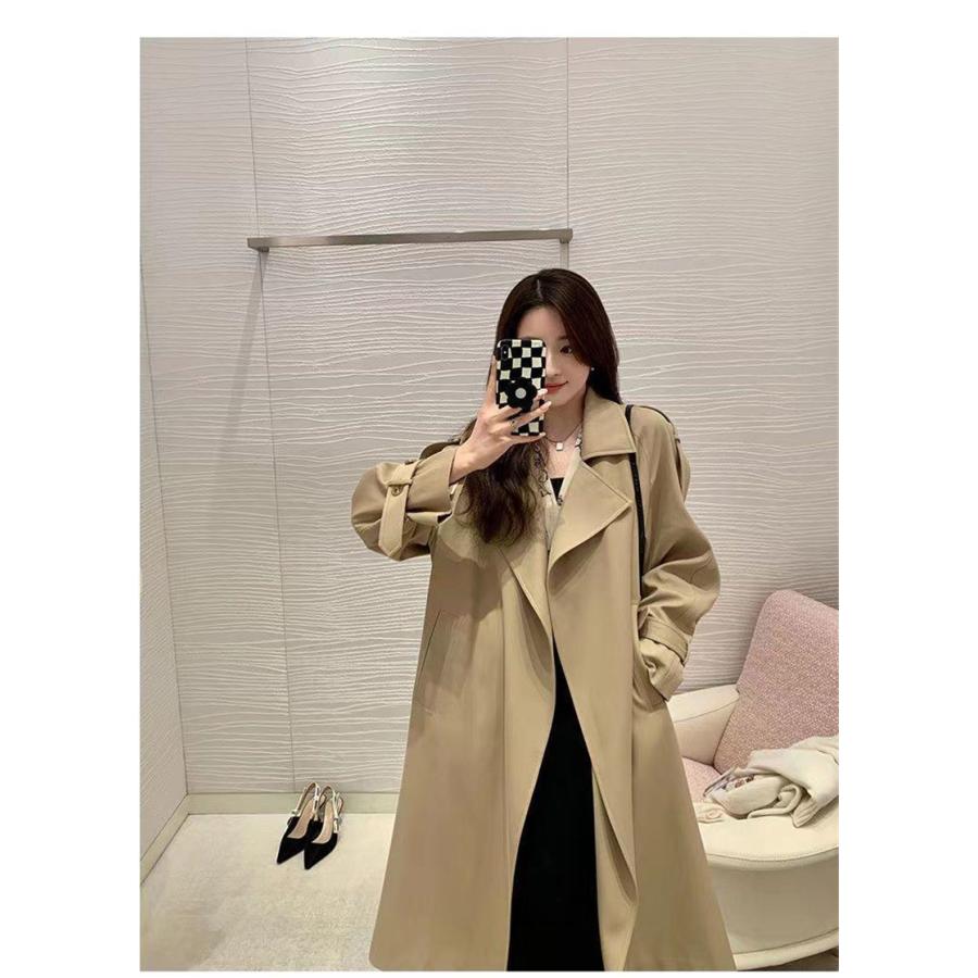 Hot!!!トレンチコート レディース スプリングコート ロングコート アウター ゆったり 羽織り 通勤 防風 高級感 韓国風 エレガント オシャレ 春秋