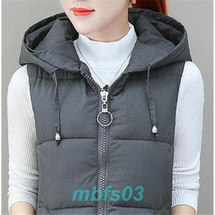 【急速出荷!】ロングベスト レディース 中綿ベスト ダウンベスト ロング丈 防寒 フード付き 中綿入り チョッキ ロングコート アウター トップス パーカー