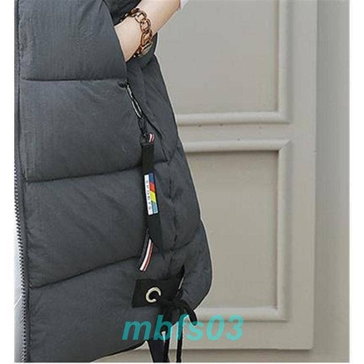 【急速出荷!】ロングベスト レディース 中綿ベスト ダウンベスト ロング丈 防寒 フード付き 中綿入り チョッキ ロングコート アウター トップス パーカー