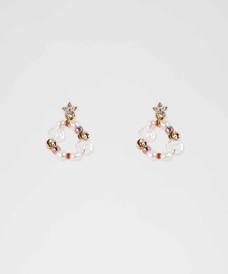 Qoo10 21fw 月 ピアス [ゴールド]